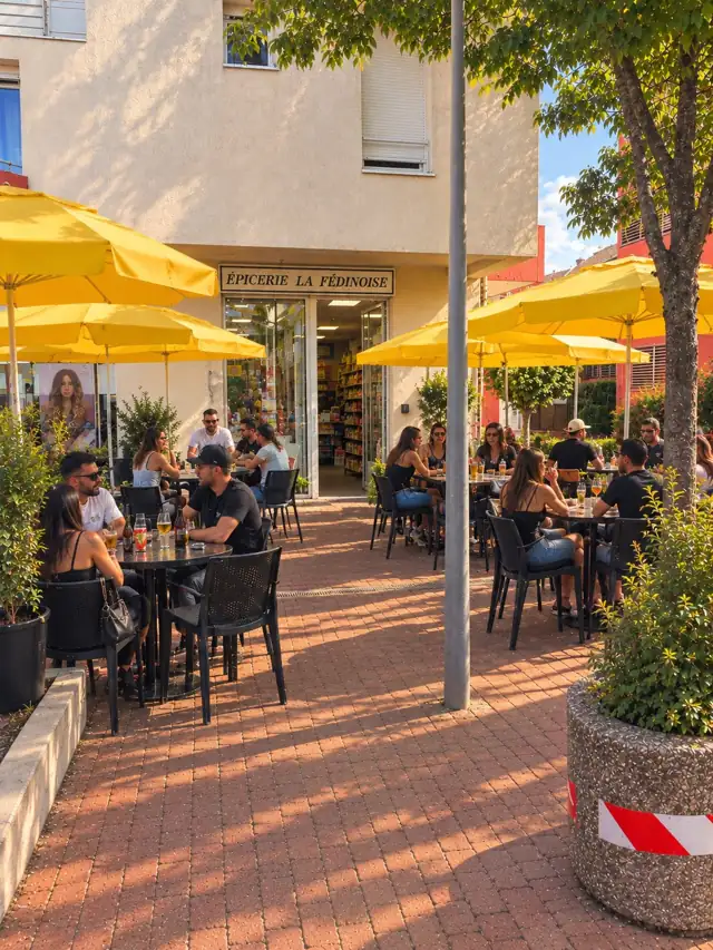 La terrasse de l'épicerie La Fédinoise à Vendenheim